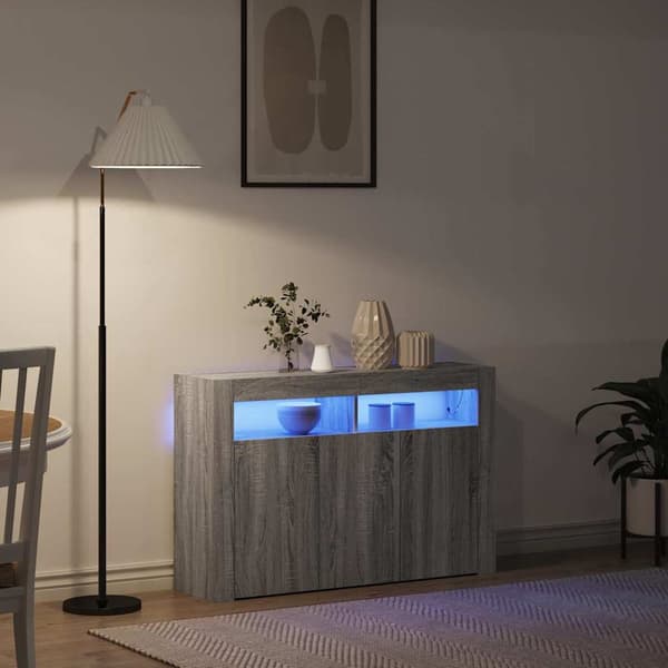 vidaXL Sideboard Grå Sonoma 116 x 30 x 75 cm Konstruerat trä