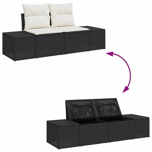 vidaXL Soffset med kudde 5 pcs konstrotting