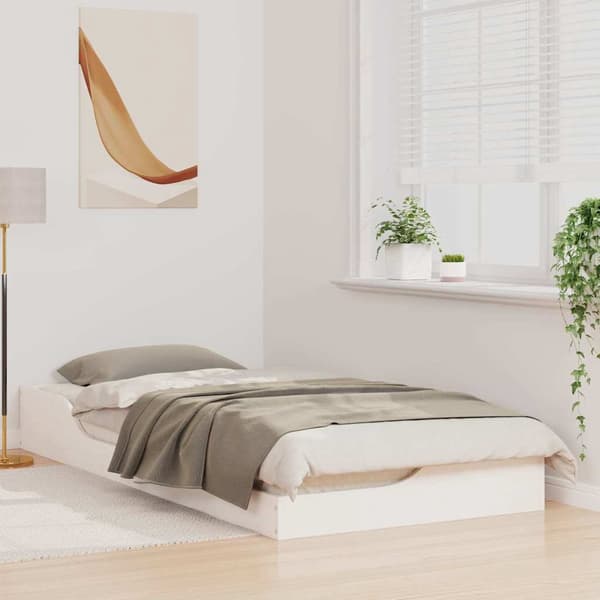 vidaXL Sängram Vit 80 x 200 cm Massiv furu