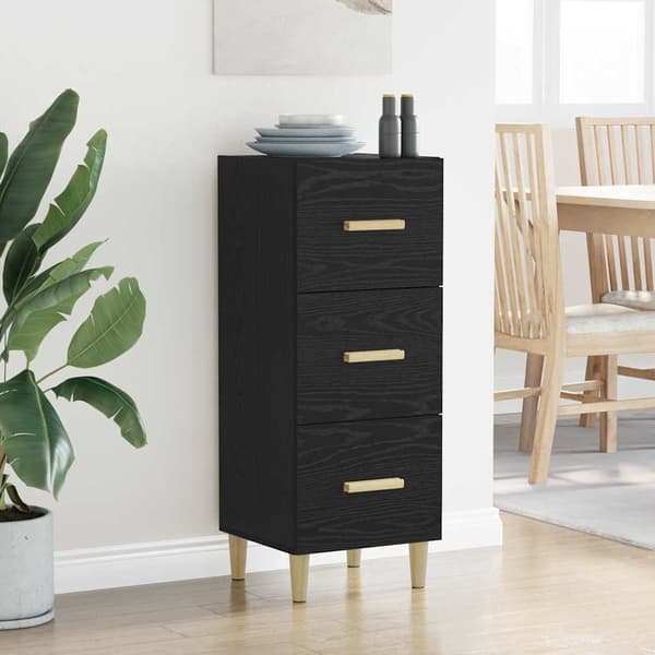 vidaXL Serviesskap Svart eik 34,5 x 34 x 90 cm Konstruert tre