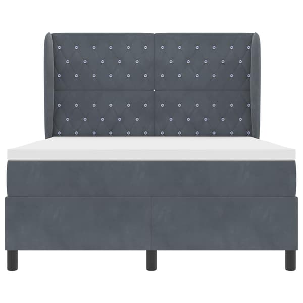 vidaXL Bäddfjäder med madrass Mörkgrå 200 x 160 cm Sammet