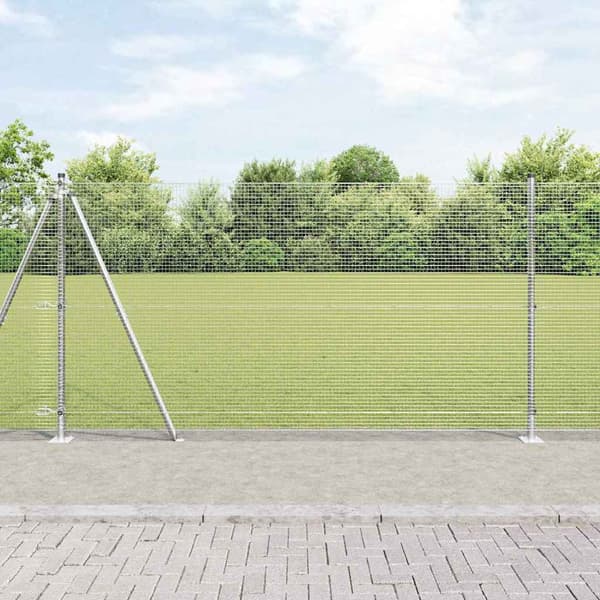vidaXL Gjerde med innlegg. sølv 1.2 x 10 m Stål