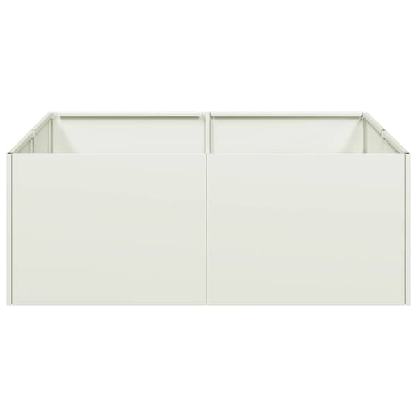 vidaXL Planteringskärl vit 80x80x30 cm stål