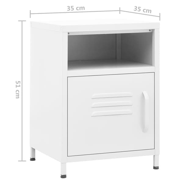 vidaXL Sängbord vit 35x35x51 cm stål