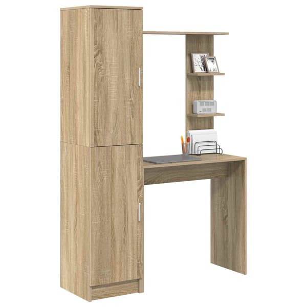 vidaXL Skrivebord 2 pcs Sonoma eik