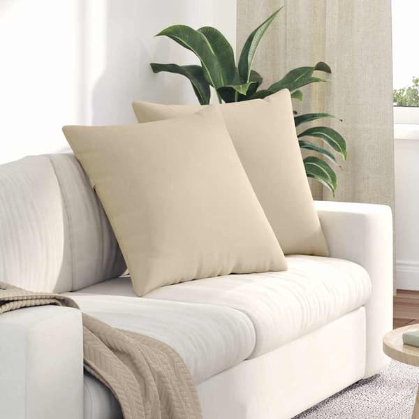 vidaXL Soffkuddar 2 st Kräm 60 x 60 cm tyg