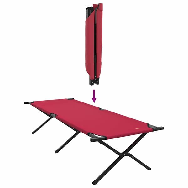vidaXL Sammenleggbar camping seng 2 pcs Rød 210 x 80 x 46 cm