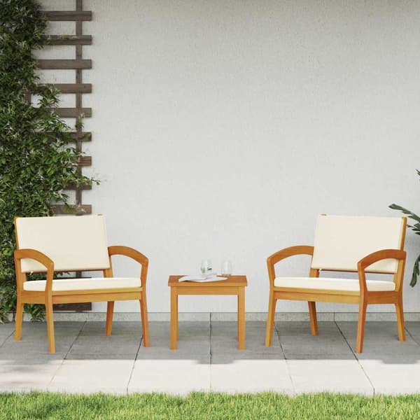 vidaXL Bistroset med kudde 3 pcs Brun Polyester