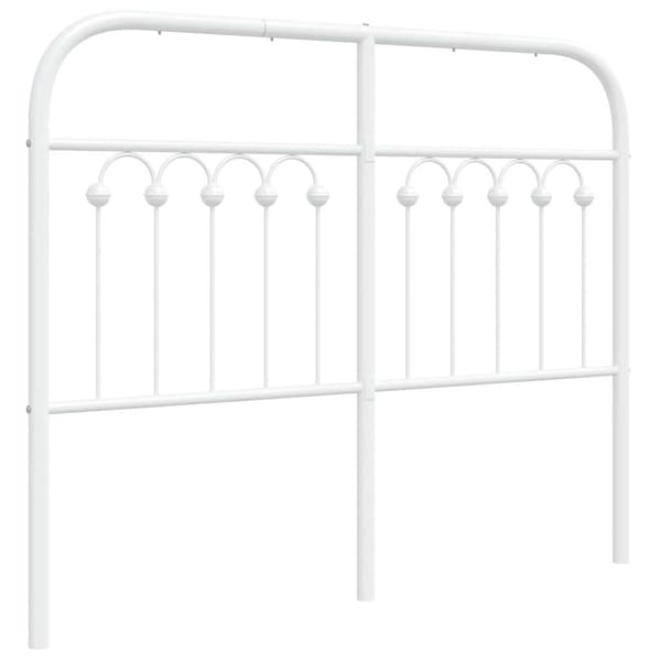 vidaXL Utskiftbar sengegavl i metall hvit 120 cm