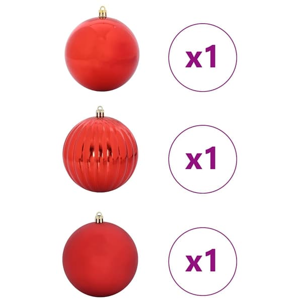vidaXL Julekule Sett XXL 3 pcs Rød Plast