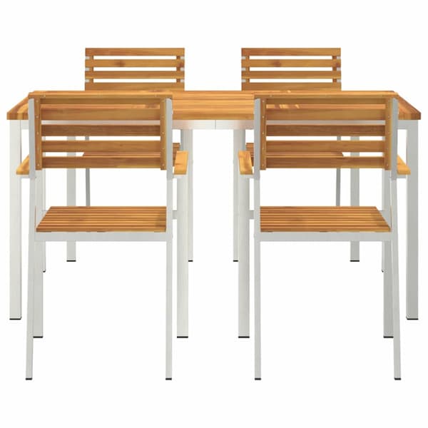 vidaXL Hage Spisegruppe 5 pcs Brun Solid akasietre