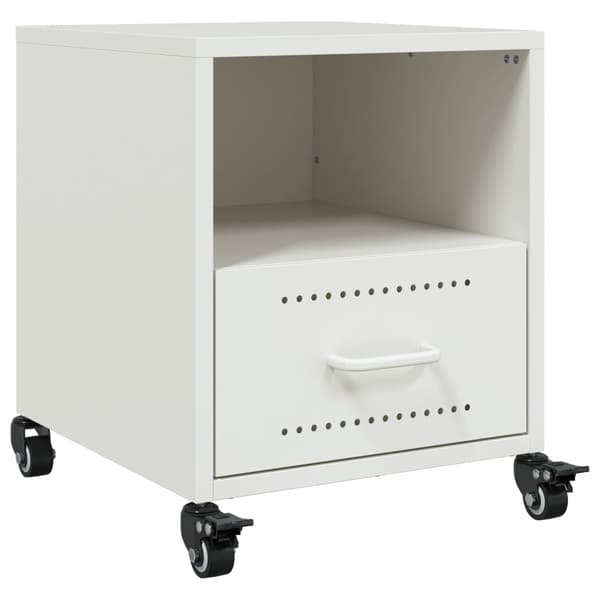 vidaXL Sängbord 2 st vit 36x39x43,5 cm stål
