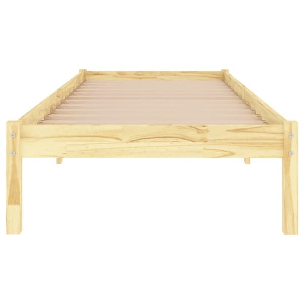 vidaXL Sängram massivt trä 75x190 cm