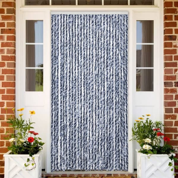vidaXL Fluegardin blå og hvit 100x200 cm chenille