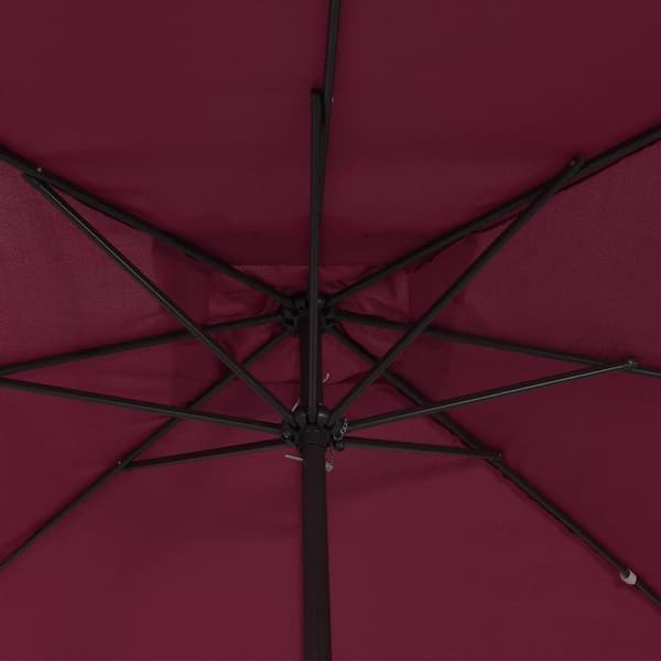 vidaXL Hageparasol Bordeaux Rød 295 x 295 x 245 cm Polyester og stål