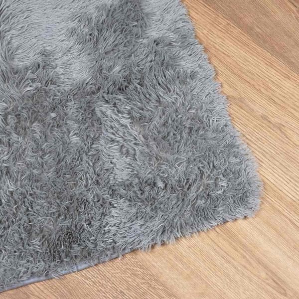 vidaXL Ryamatta med lång lugg NAVARRA silvergrå 200x290 cm polyester