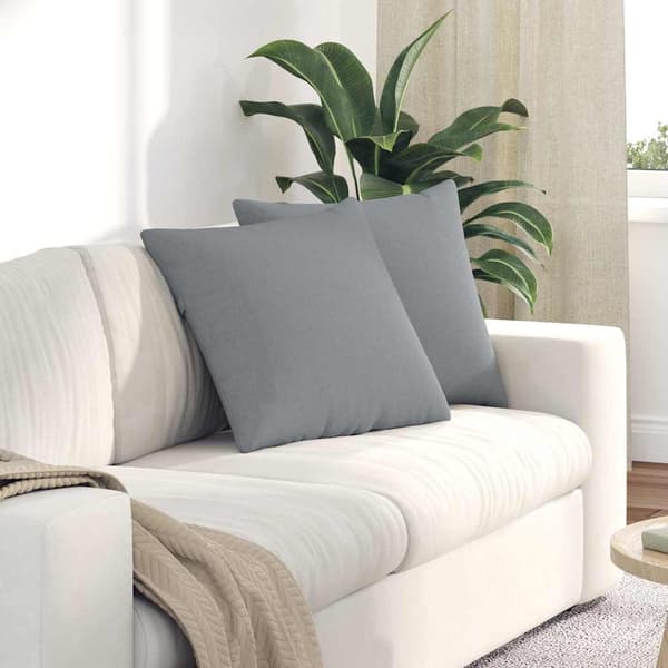 vidaXL Soffkuddar 2 st Ljusgrå 50 x 50 cm tyg