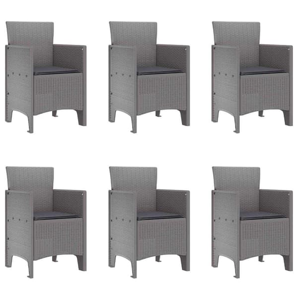 vidaXL Trädgårdsmöbelset 7 pcs Ljusgrå Polypropylen