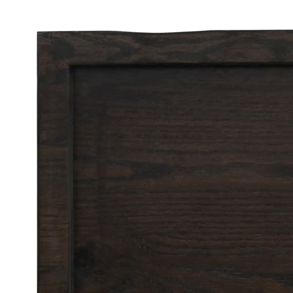 vidaXL Bordplate mørkebrun 60x60x(2-6) cm behandlet heltre eik
