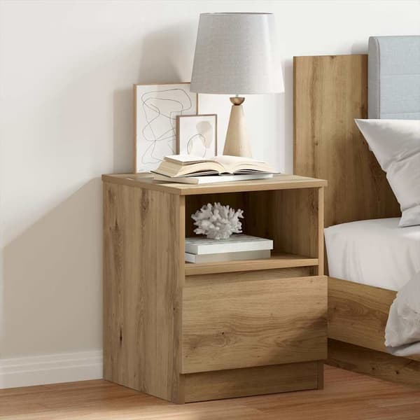 vidaXL Nattbord artisan eik 40x40x50 cm konstruert tre