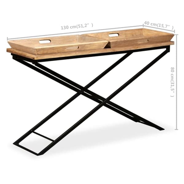 vidaXL Konsollbord mango heltre 130x40x80 cm