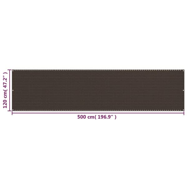vidaXL Balkongskjerm brun 120x500 cm HDPE