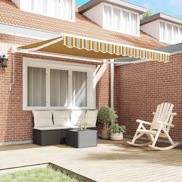 vidaXL Utfällbar markis Flerfärgsdesign 350 x 250 cm