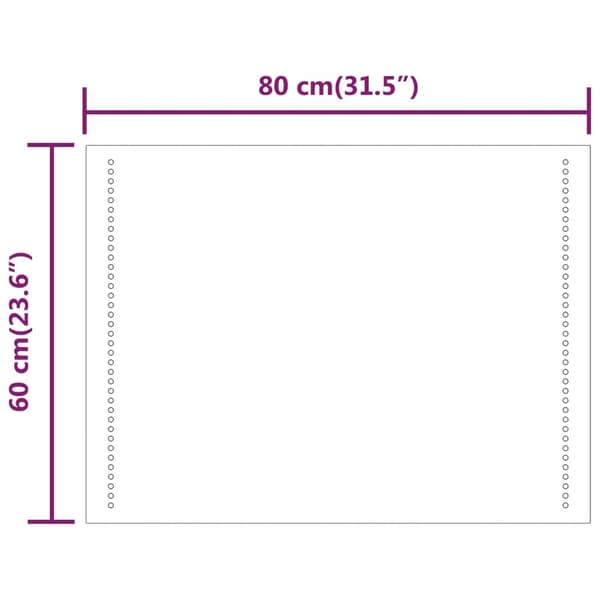 vidaXL Baderomsspeil med LED 60x80 cm