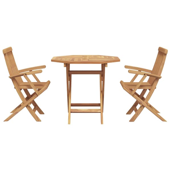 vidaXL Hage Spisegruppe 3 pcs Brun Solid akasietre