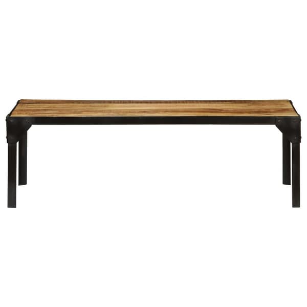 vidaXL Sofabord heltre mango og stål 110 cm change2