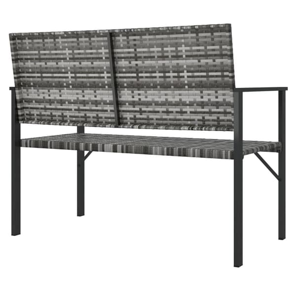 vidaXL Hagebenk 2-seter med pute kunstrotting grå