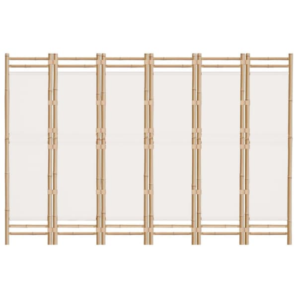 vidaXL Rumsavdelare 6 paneler hopfällbar 240 cm bambu och kanvas