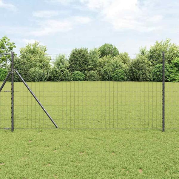 vidaXL Stängsel med stolpe Grå 1,2 x 10 m Stål