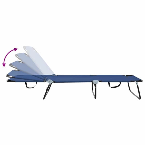 vidaXL Hopfällbar solstol Blå 188 x 57 x 86,5 cm Polyester