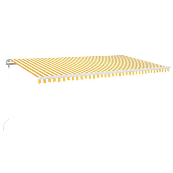 vidaXL Automatisk markis med vindsensor & LED 600x300 cm gul/vit