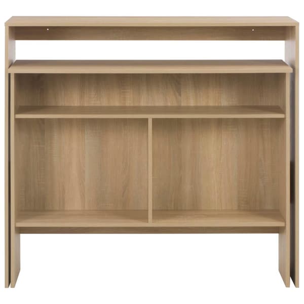 vidaXL Barbord med 2 bordplater 130x40x120 cm eik