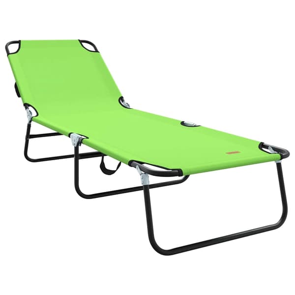 vidaXL Hopfällbar solstol Grön 188 x 57 x 86,5 cm Polyester