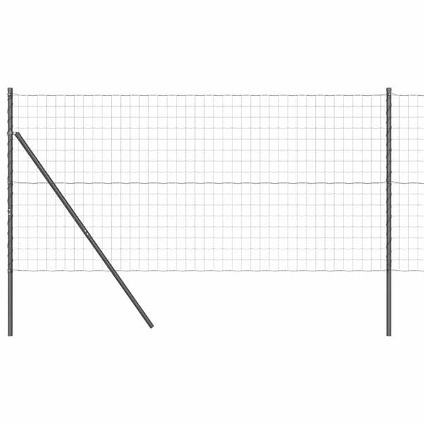 vidaXL Stängsel med stolpe Grå 1,2 x 25 m Stål