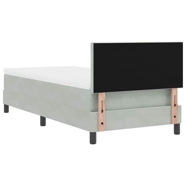 vidaXL Bäddfjäder med madrass Ljusgrå 90 x 190 cm Sammet