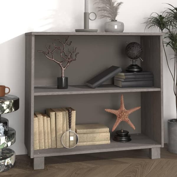 vidaXL Skjenk HAMAR lysegrå 85x35x80 cm heltre furu