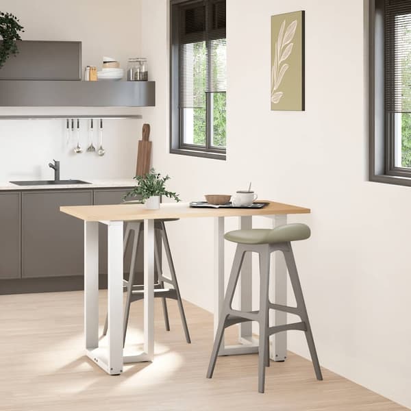 vidaXL Barbordsben T-formad 2 st vit 60x35x(90-91) cm stål