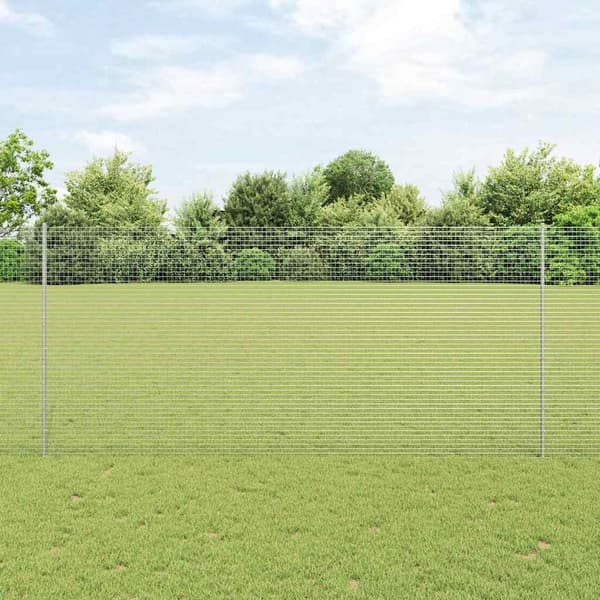 vidaXL Gjerde med innlegg. sølv 1.4 x 10 m Stål