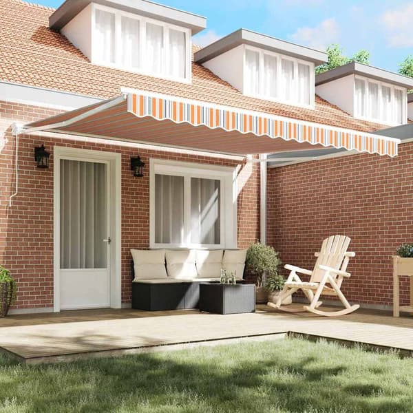 vidaXL Utfällbar markis Flerfärgsdesign 400 × 300 cm