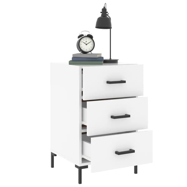 vidaXL Nattbord hvit 40x40x66 cm konstruert tre
