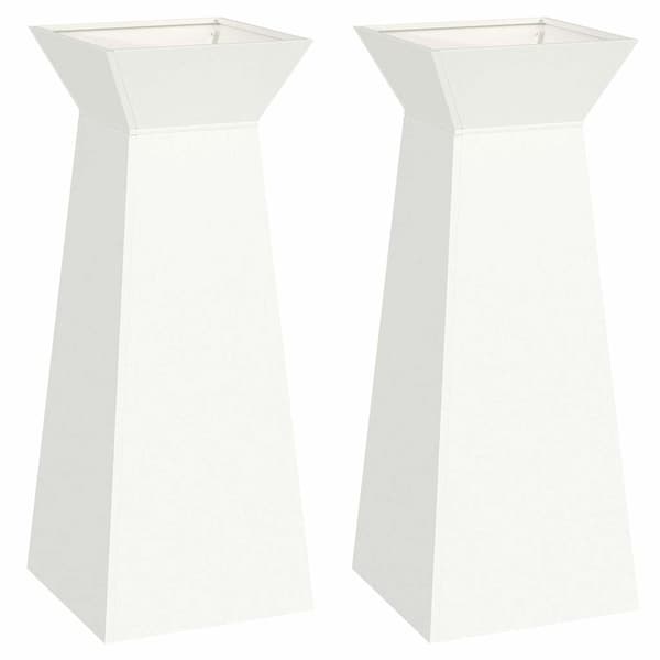 vidaXL Søyleplanter 2 pcs Hvit 40 x 40 x 100 cm