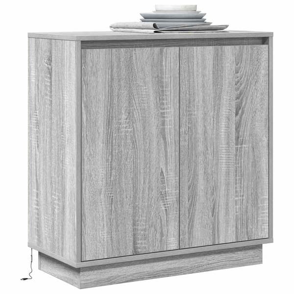 vidaXL LED sideboard for Grå sonoma 71 x 34,5 x 75 cm Konstruert tre