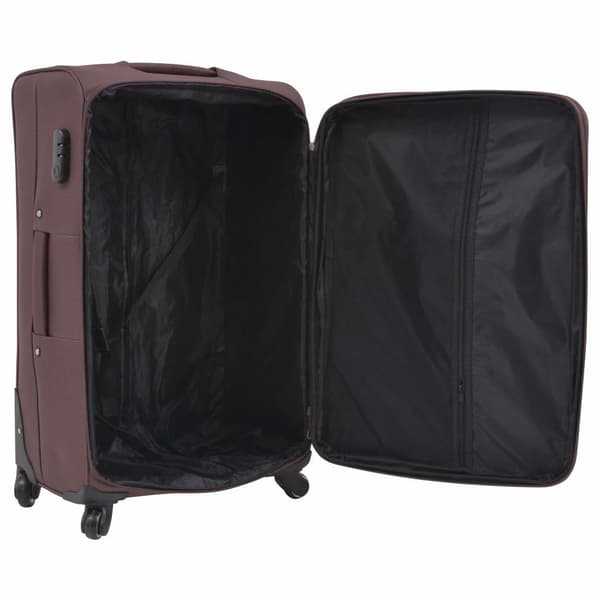 vidaXL Resväskor 3 st kaffebrun soft case