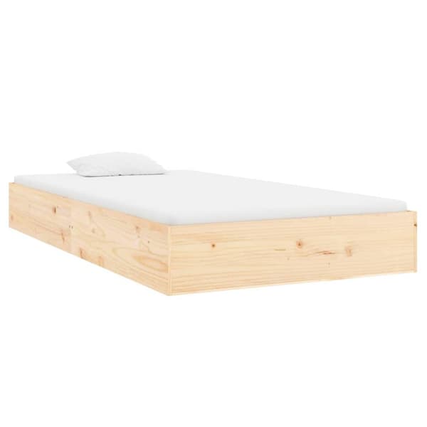 vidaXL Sängram massivt trä 90x200 cm