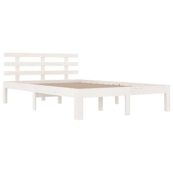 vidaXL Sengeramme hvit heltre 120x190 cm Small Double