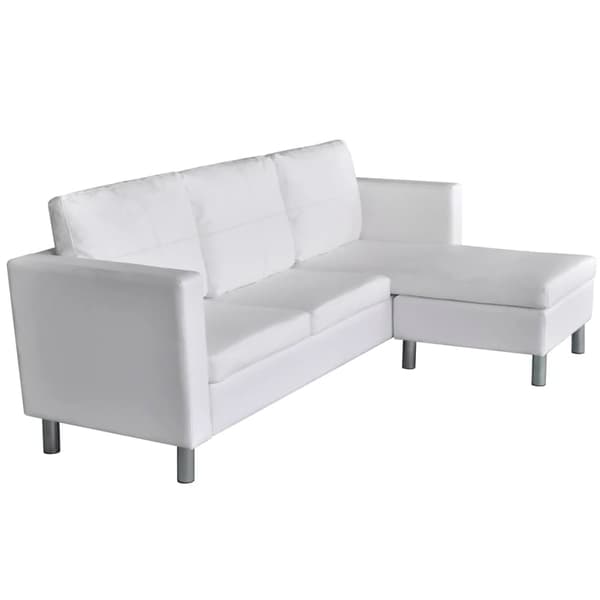 vidaXL Divansoffa 3-sits konstläder vit